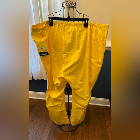 WonderWink Origins Women's Drawstring Flare Leg Scrub Pants-5026 5x 5XL Yellow - Picture 9 of 10